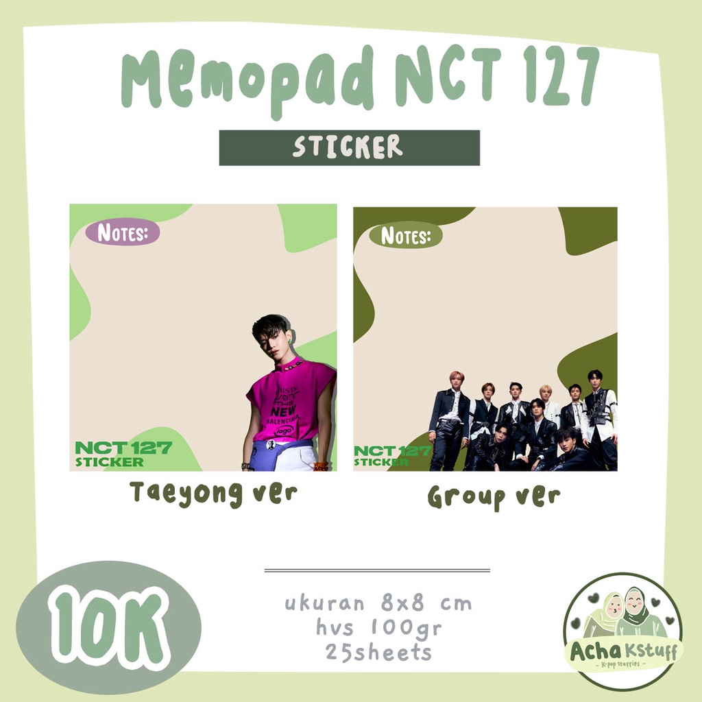 

MEMOPAD NCT 127 STICKER MURAH memopad kpop nct murah