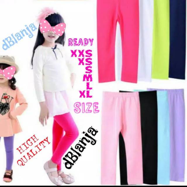 Celana Legging Polos Anak SD SMP SMA Katun Stretch High Quality Size S M L XL Murah Harga Grosir