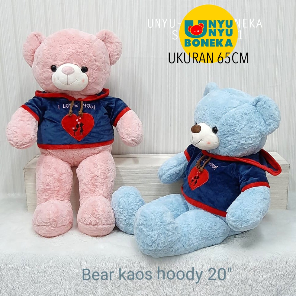 Teddy Bear Jumper Hoody 65cm beruang souvenir baby kids kado ultah