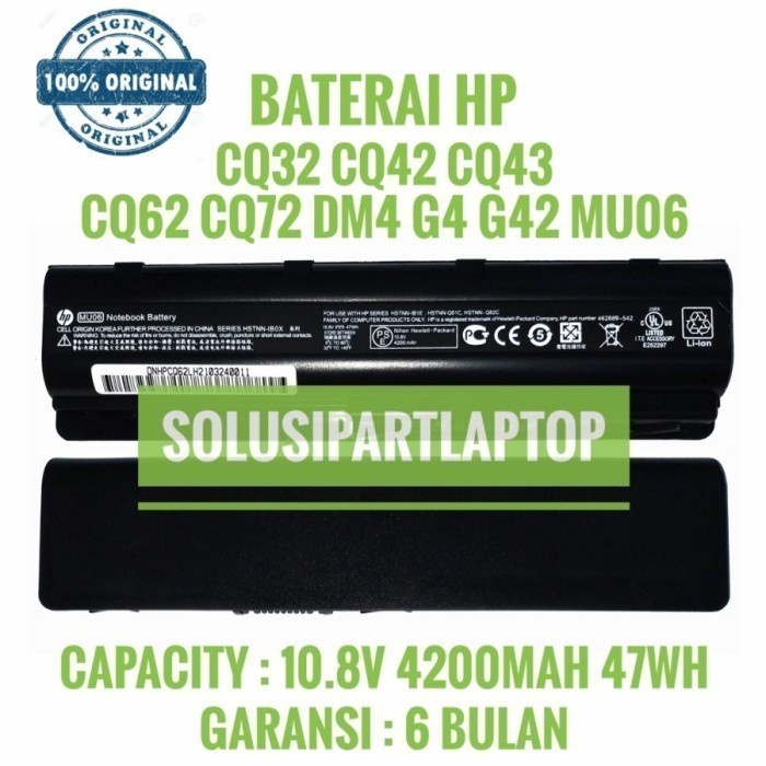 Baterai ORIGINAL HP COMPAQ Presario CQ42, CQ43, CQ56, CQ62, CQ72