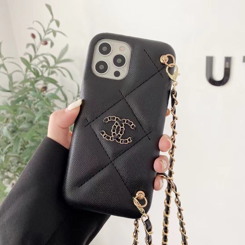 Fashion Chanel Leather Case with Chain Iphone13 7 7+ 8 8+ X Xs Xr XsMAX 11 11ProMax 12 12 Pro 12ProMax