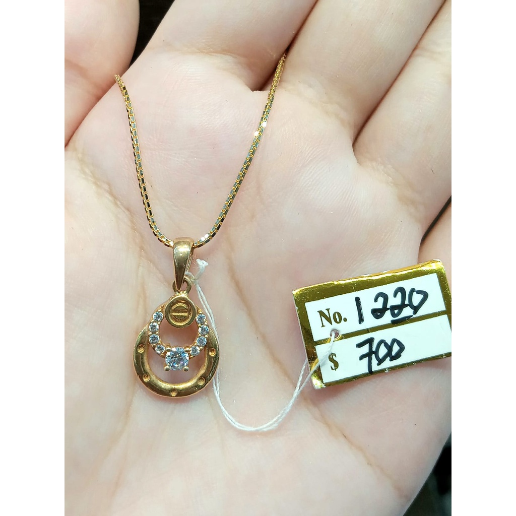 Liontin Pendant Emas Fashion Zircon Kadar 70% 1.22 Gram (Tanpa Kalung)