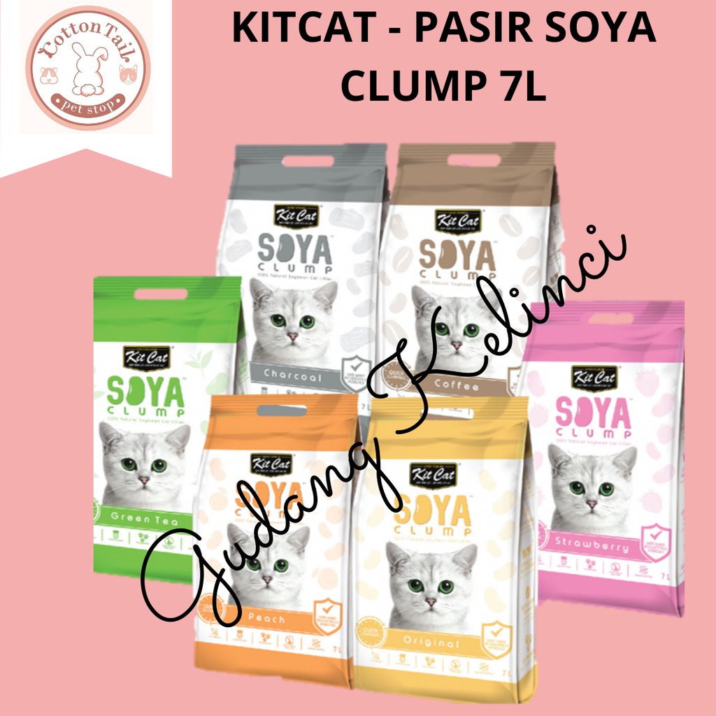 Pasir Kucing Kit Cat Tofu Soya Clump Litter 7L Gumpal GRAB / GOJEK