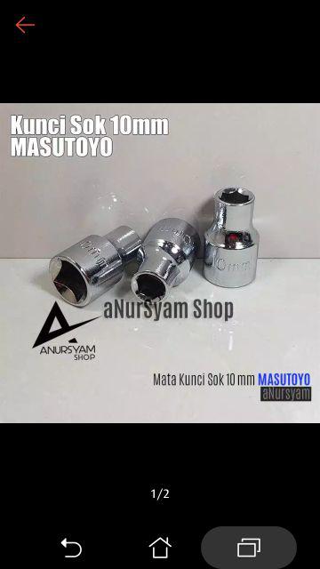 Mata Kunci Sok 10mm Masutoyo / Socket 10mm / Kunci Shok 10mm