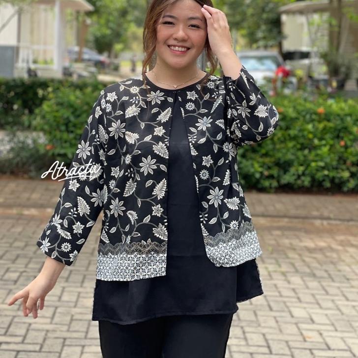 SALEE.. ATRACTIV Blouse Batik Jumbo XXL 3XL 5XL 6XL Blouse Batik Modern Bigsize XXXL Atasan Batik Ju