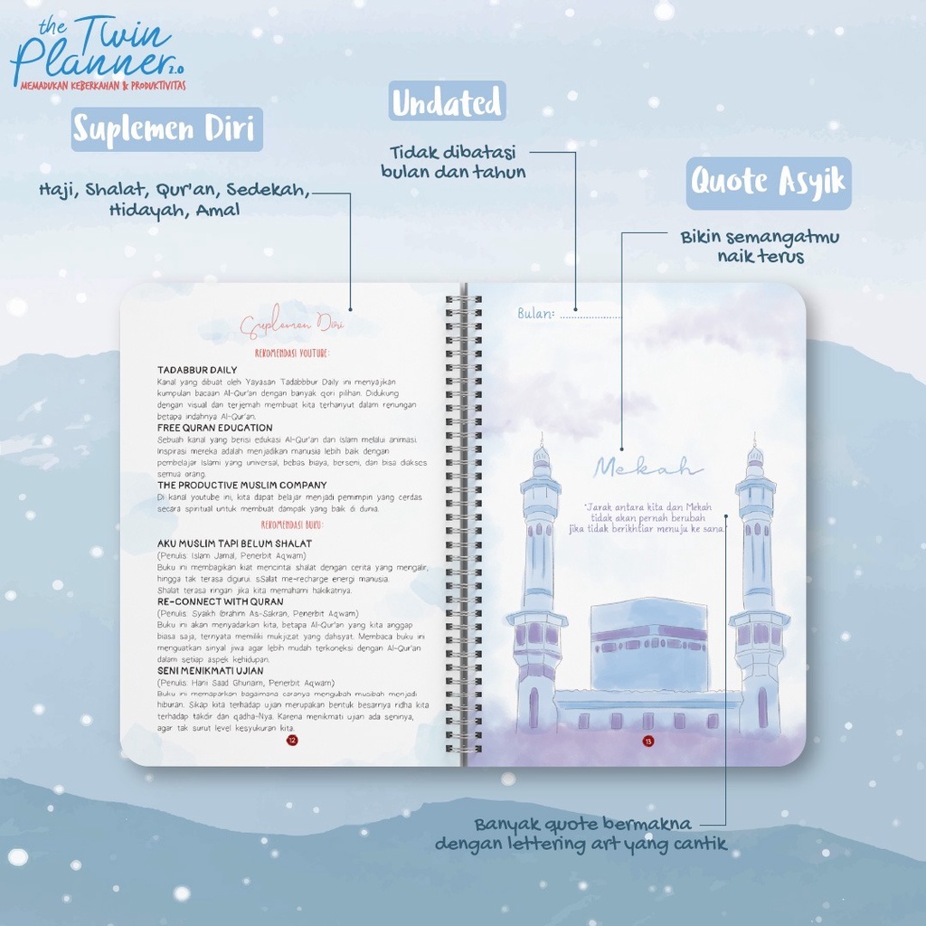 Buku Agenda Muslimah : Twin Planner 2023  (Beli 1 Dapat 5)