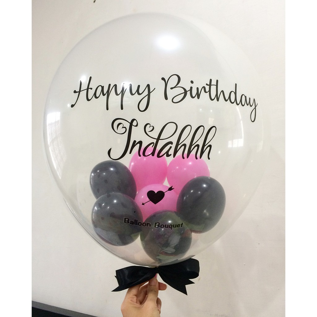 

bubble balloon in pink and black combination