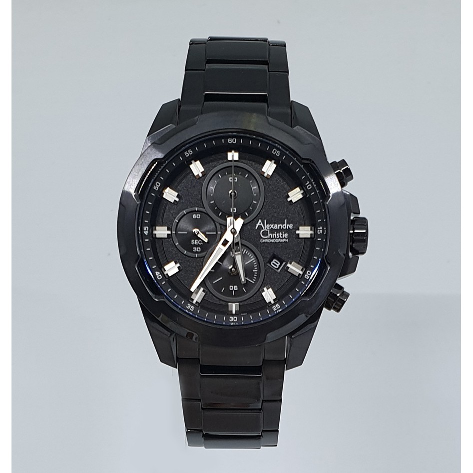 Alexandre Christie Ac6523 Full Black Jam Tangan Pria Original