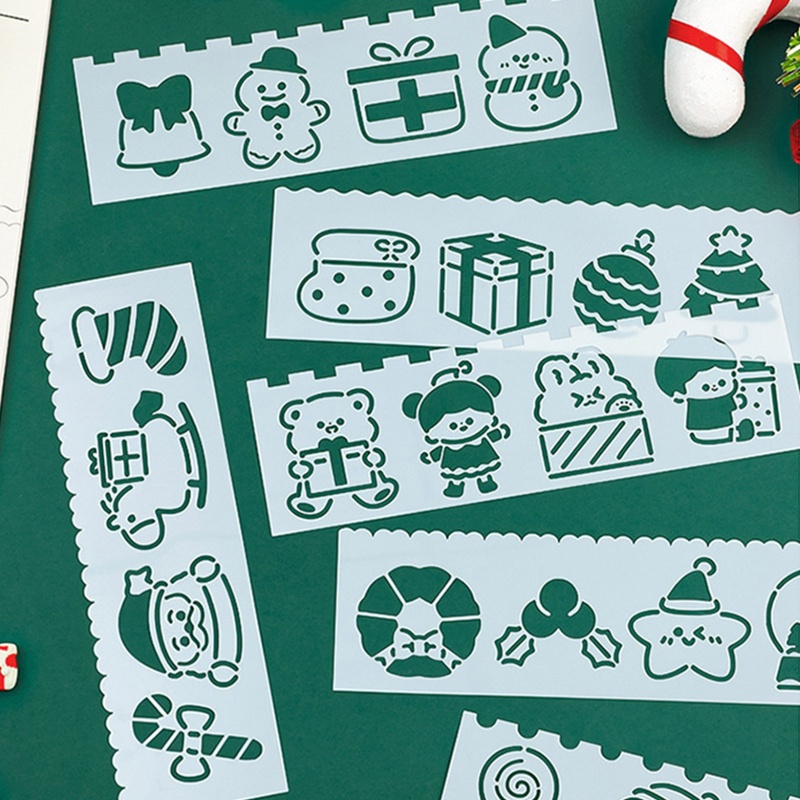 Zzz 4pcs / Set Cetakan Stensil Motif Natal Untuk Dekorasi Kartu Ucapan Anak