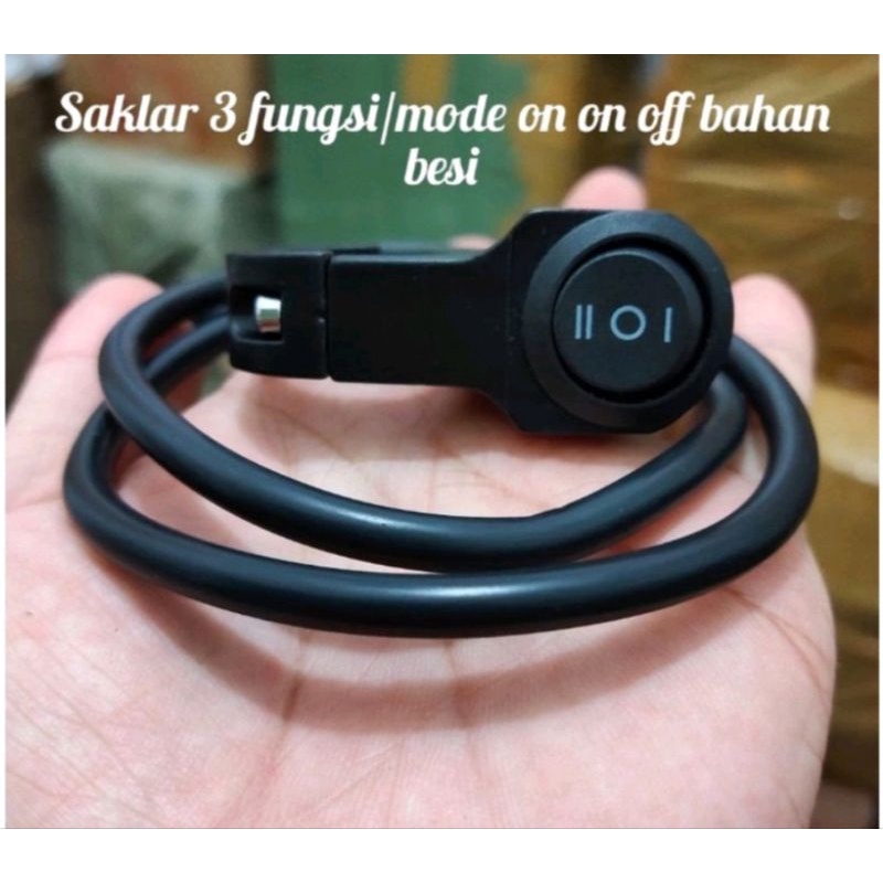 saklar mode on/of 3 fungsi waterproof kleman stang besi