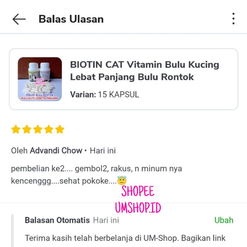 BIOTIN CAT Vitamin Bulu Kucing Lebat Panjang Bulu Rontok Ampuh