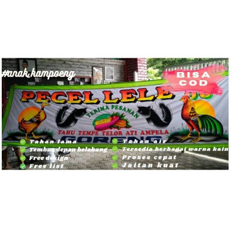 cod spanduk pecel lele (lukis) khas lamongan