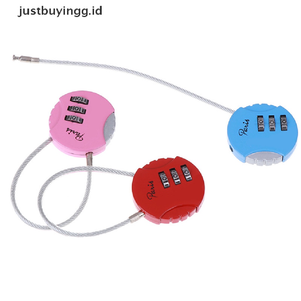 [justbuyingg.id] 1Pc 3.7*9cm Mini 3 Digit Combination Travel Luggage Suitcase Code Lock Padlock ID