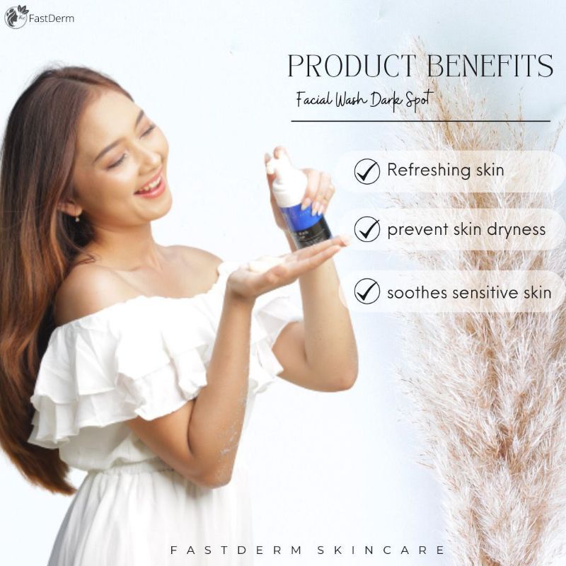 FACIAL WASH DARK SPOT PLATINUM FAST DERM (SABUN CUCI GLOWING BEKAS JERAWAT DAN FLEK NODA HITAM)