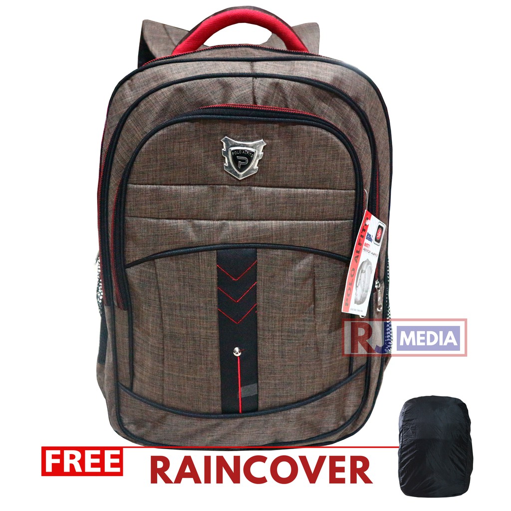 Tas Ransel Laptop Polo Alfito Backpack Punggung Tas Sekolah Kuliah Kerja Tebal PROMO Best Seller Tas Sekolah SMP SMA Kuliah Kerja Seminar Berkualitas Bonus Raincover