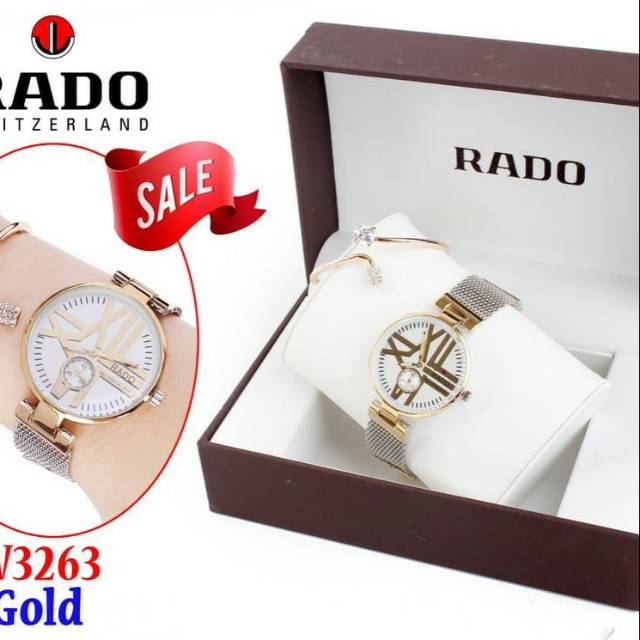 Jam tangan dan set gelang semi premium