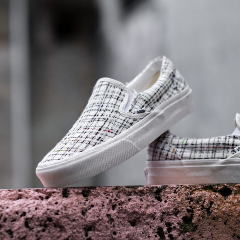 Vans Slip On Classic Woven Plaid White