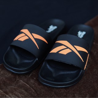  sandal  pria  reebox hitam orange sendal cowok  slide murah 