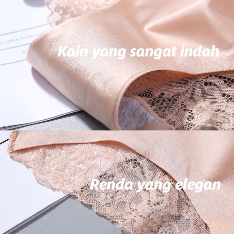 Celana Dalam / Cd Renda Brief Seamless Ice Silk Lace