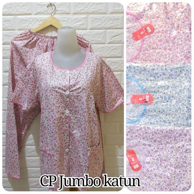 CP JUMBO KATUN KANCING FULL XXXL MURAH / BAJU TIDUR BUSUI SIZE JUMBO-3