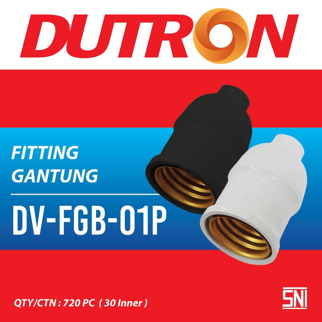 Dutron Fitting Gantung Super Ekonomis DV FGB 01P Warna HItam &amp; Putih