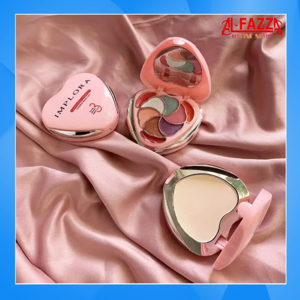 Bedak hati implora SET COMPLETE ( BEDAK,EYESHADOW,LIPSTIK )