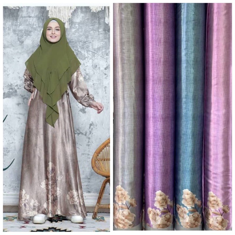 Kain Silk meteran zetta / bahan gamis seragaman sarimbit / kain satin silk meteran murah