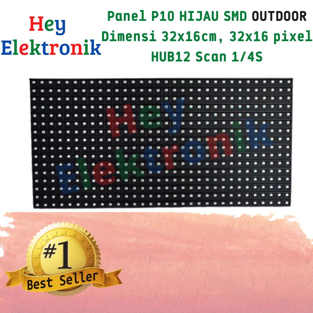 Panel Module Model Led P10 Hijau FullOutdoor SMD Running Text