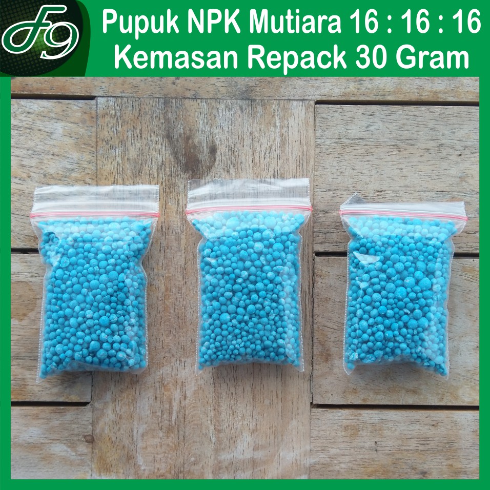 Pupuk NPK Mutiara 16 16 16 Nutrisi Tanaman Sayuran &amp; Buah Repack 30 gram