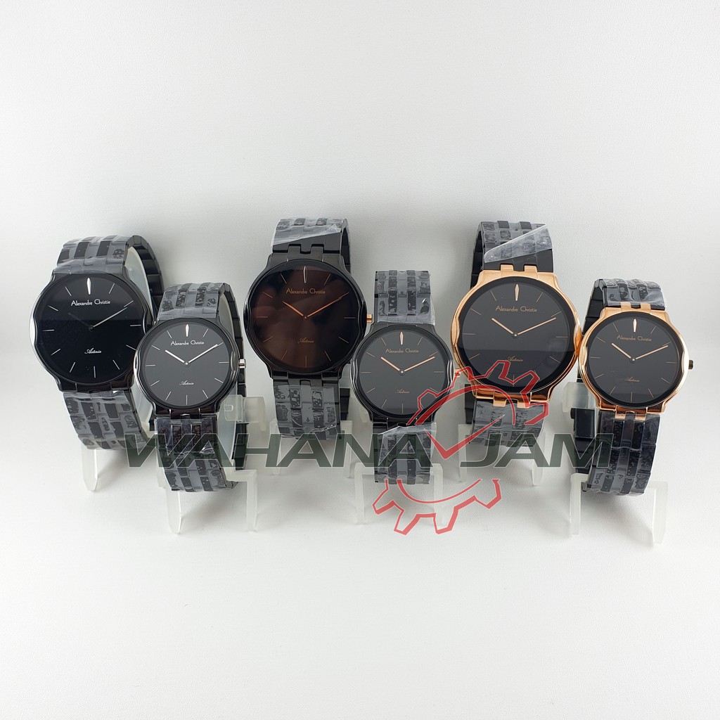 Alexandre Christie AC 8616 MH LH / Jam Tangan Couple Pria Wanita AC8616 Hitam Silver Rosegold Ori