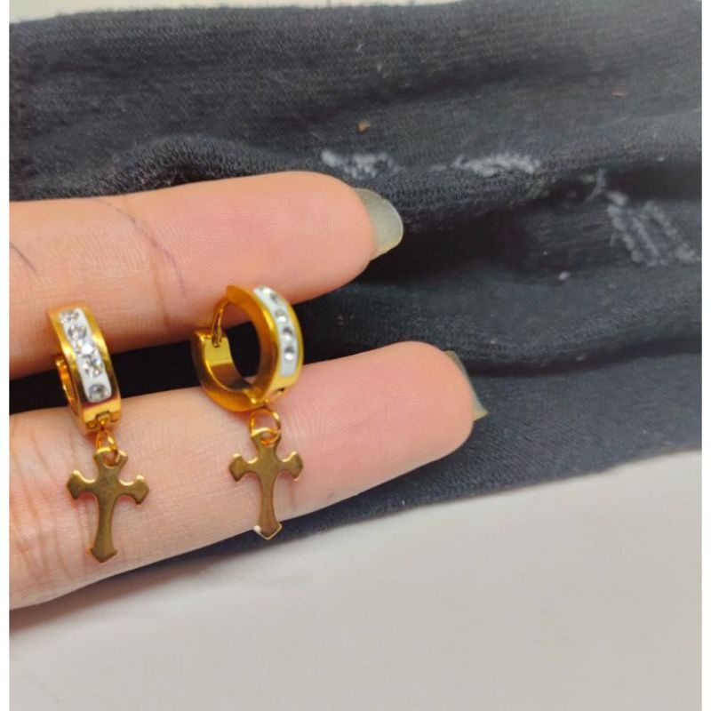 ANTING CLIP TITANIUM GOLD LAPIS PERMATA