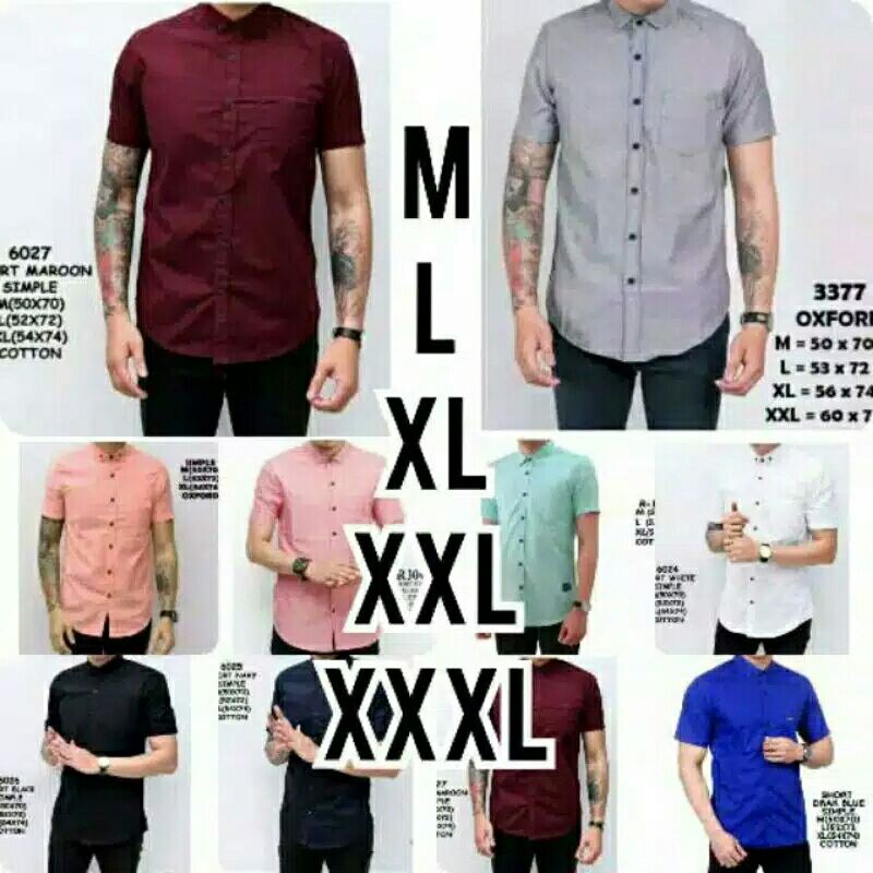 kemeja polos distro lengan pendek//bisa cod