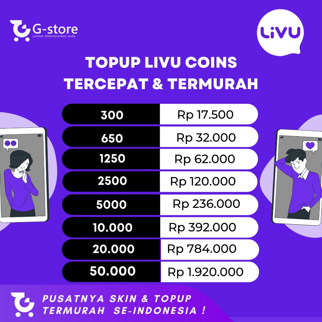 Topup LiVU 1.250 - LiVU Coin Topup - Coin LiVU Murah - Topup Coin LiVU TERMURAH 1.250