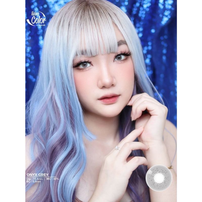 Softlens LIVING COLOR FANTASY 14.4 MM ONYX GREY MINUS -0.50 S.D -6.00 by IRISLAB