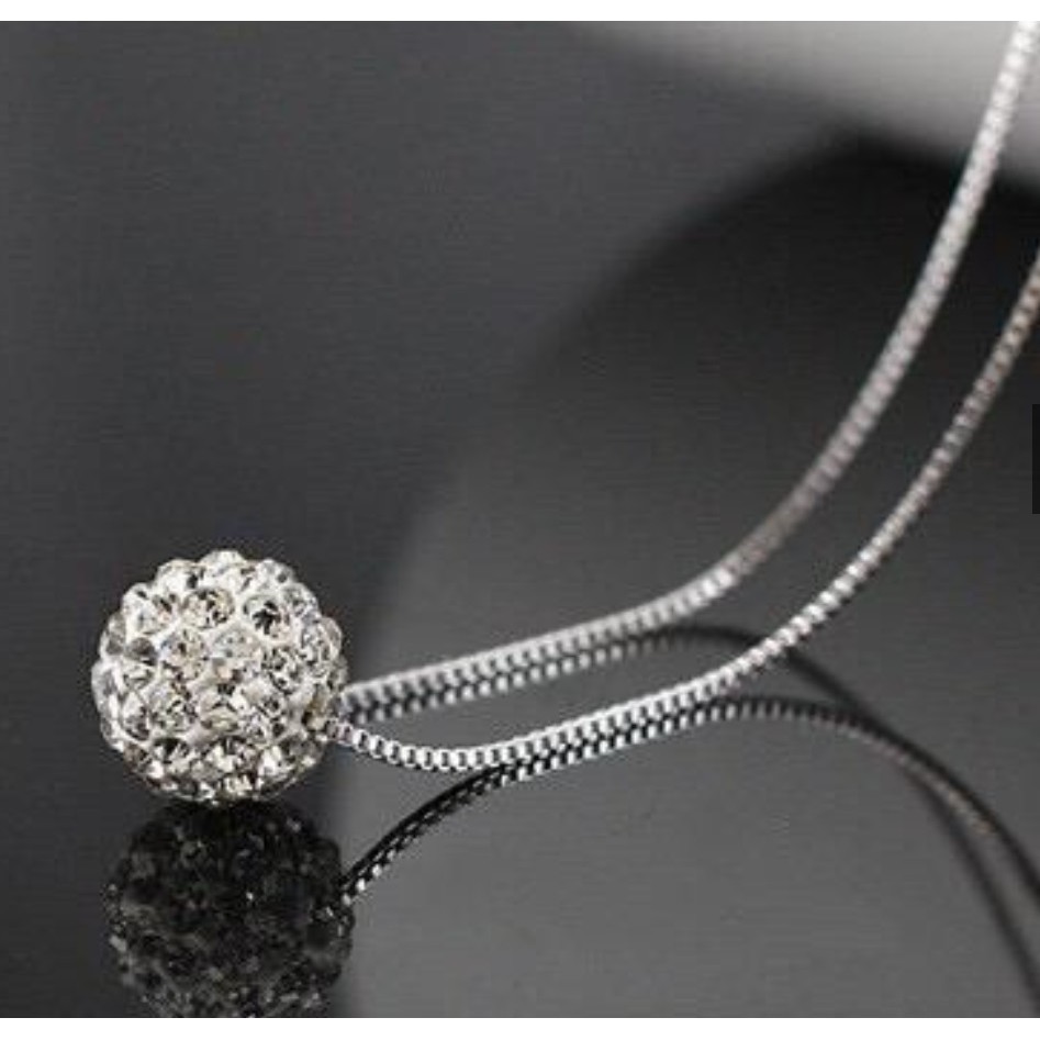 Kalung Wanita BOLA DIAMOND Titanium Alloy Crystal Jewelry Women Necklace Cewe