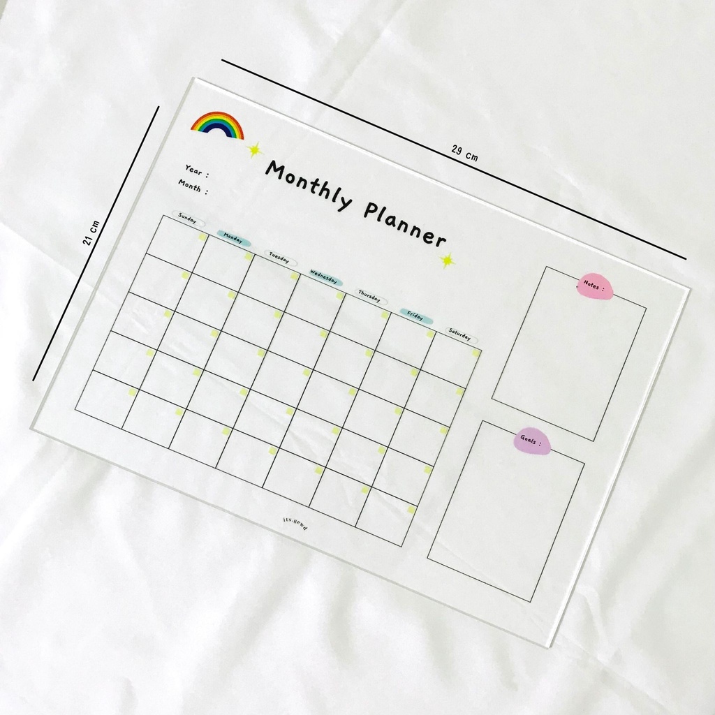 

its.gewd - Monthly Planner | Acrylic Planner Aesthetic | Akrilik Custom A4 A3 A2 | Kado untuk teman | Kado untuk pasangan