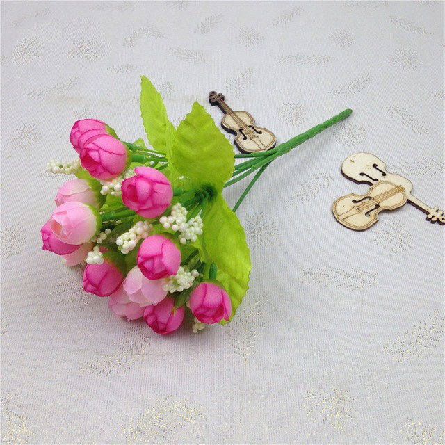 COD BUNGA MAWAR  BUNGA TANGKAI PLASTIK BUNGA ARTIFISIAL BUNGA PAJANGAN IMITASI BUNGA HIASAN BT9005-PINK