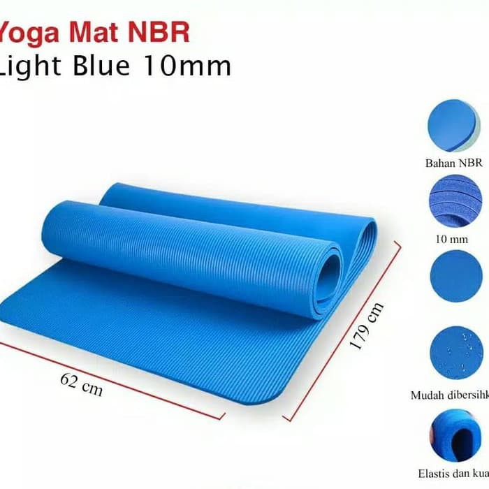 rumah_kita2020 Tebel 5mm x 63cm x 171cm Yoga Mat Matras Senam Matt Pilates PVC Camping Dewasa Olahraga FIT COD MURAH Matras Yoga TIDAK LICIN Senam Olahraga GRATIS TAS 5mm