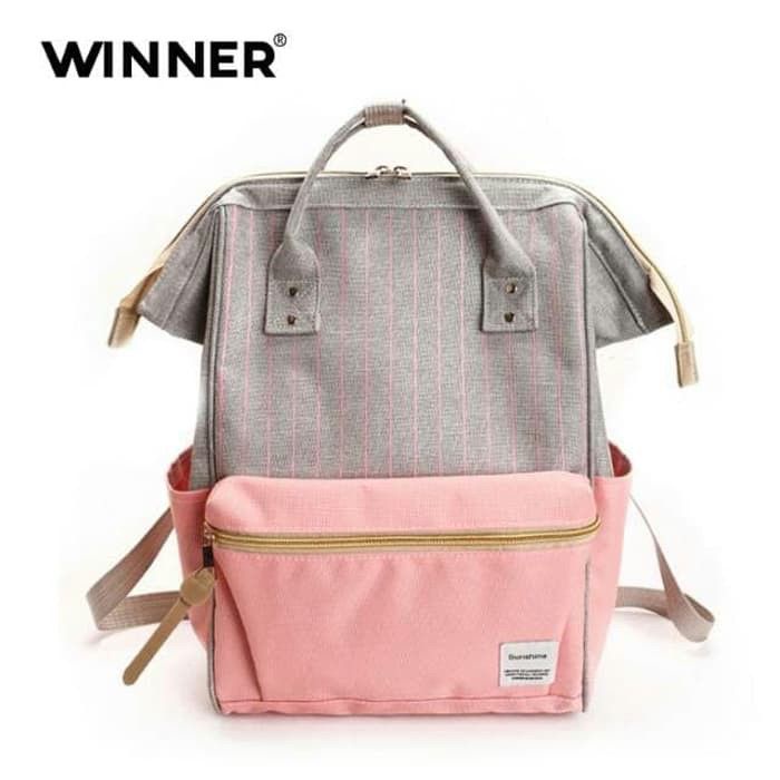 SPESIAL PROMO 7.7 - RANSEL ANELLO BACKPACK TAS RANSEL WANITA MOTIF SALUR KOMBINASI WARNA
