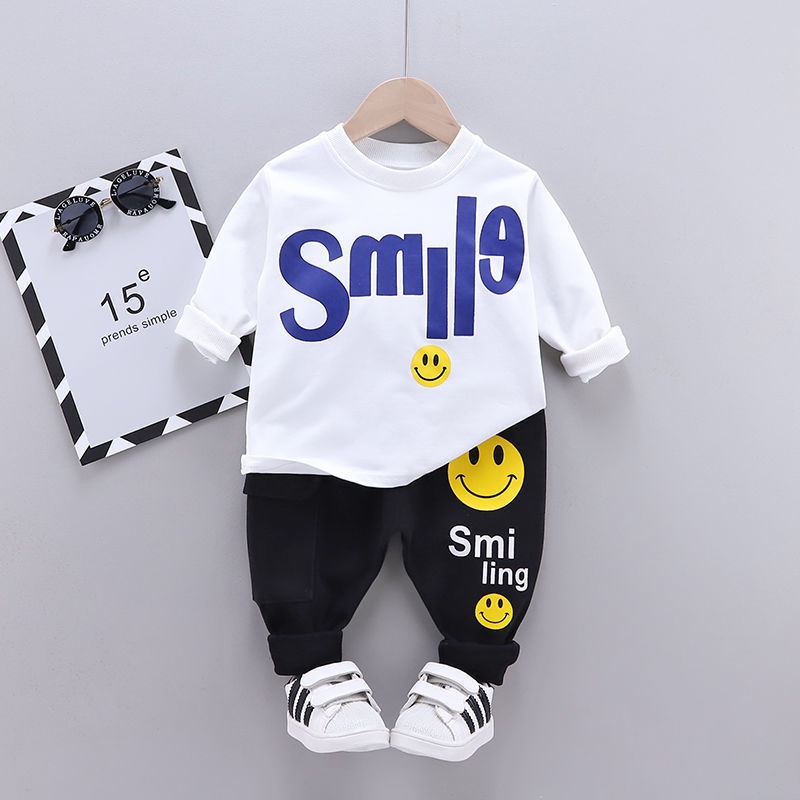 HappyOliver PASSWORD SMILE BOY Setelan Sweater 1 - 7 Tahun Baju Anak BerKualitas