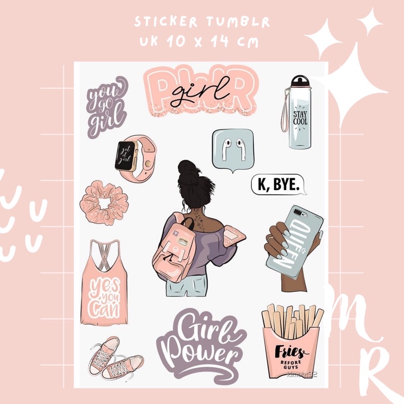 STICKER TUMBLR AESTHETIC / STIKER HP / STIKER LAPTOP / STICKER NO CUTTING