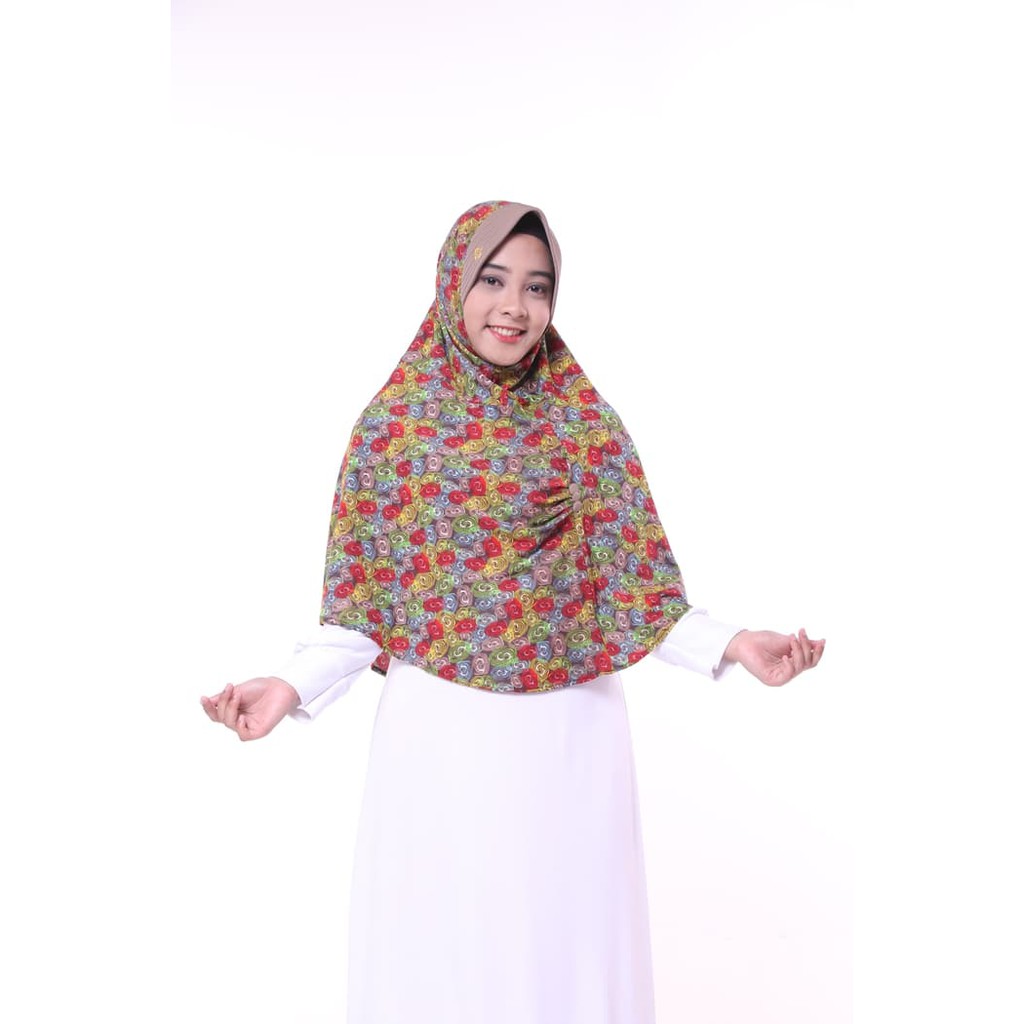 PABRIK HIJAB - KHIMAR/ HIJAB/ JILBAB/ KERUDUNG INSTAN LAUREL PRINTED SPANDEX BERKUALITAS