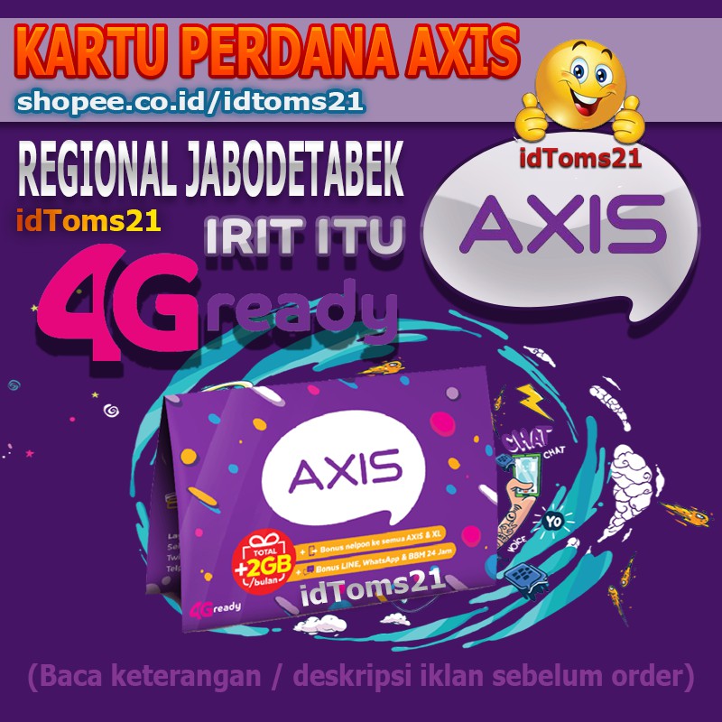 Grosir Kartu Perdana Axis 4G Ready PULSA NOL AXIS REGIONAL