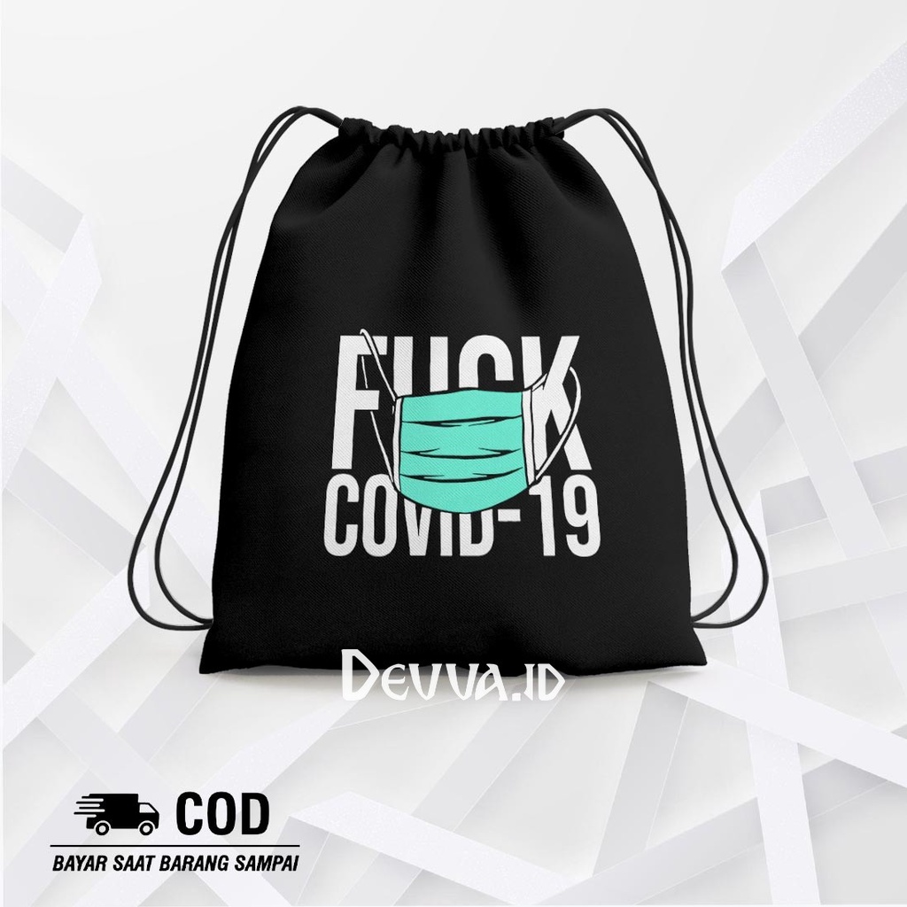 Tas Serut Covid 19 String Bag Bts Muat Banyak Barang Ukuran 36 X 31 Cm | Devva.Id