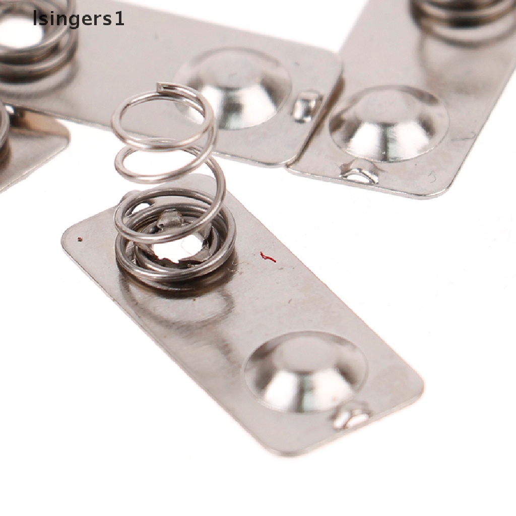 (lsingers1) 10pcs / Set Plat slot Baterai Pengganti Bahan Metal Warna Silver Ukuran 21x9mm