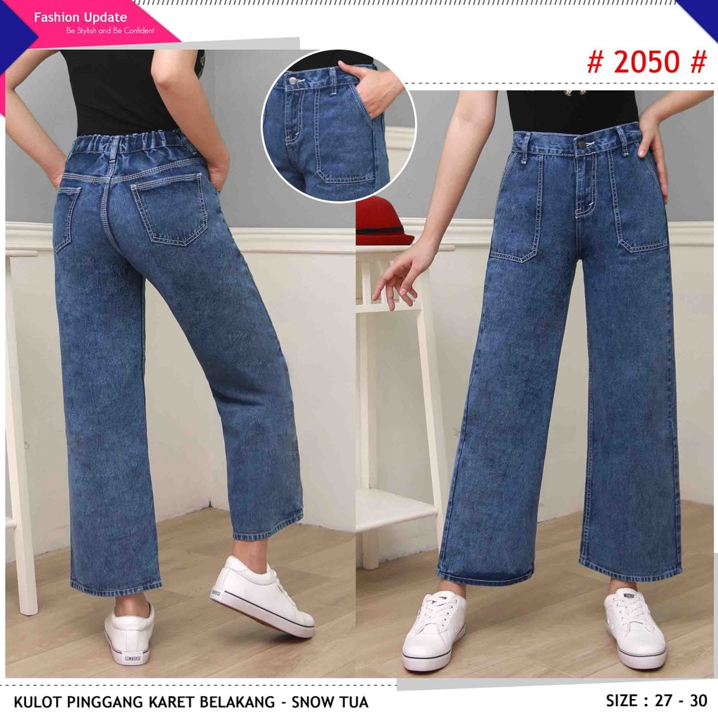 Celana Panjang Jeans Wanita Kulot 27 28 29 30 Bisa Bayar Ditempat(COD)