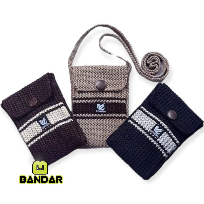 Tas selempang Rajut untuk Hp dan Uang