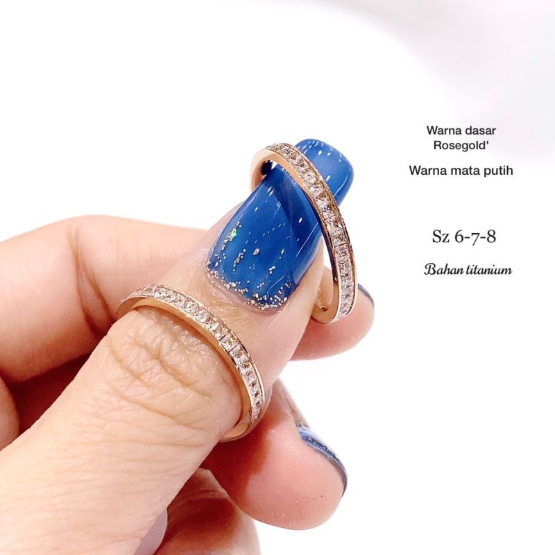 Cincin Titanium Asli perpcs  Premium Quality Anti karat anti alergi Stainless steel ori Branded band T092