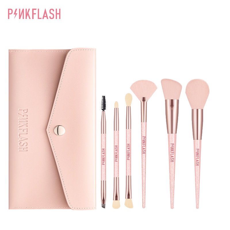 PINKFLASH  7PCS/Set Makeup Brush Set Fairy Wand Beauty Brush Pink Makeup Tool Multi-use Accessories