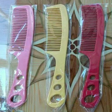 Sisir Rambut Kecil Murah / Sisir Lobang 3 Kemasan Plastik / TS-5